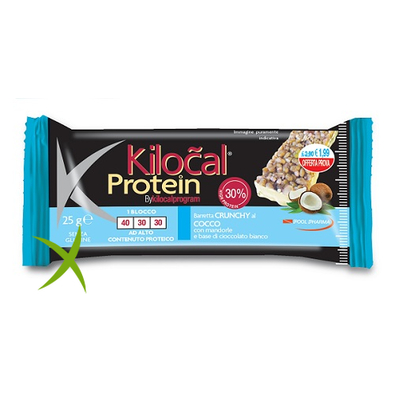 Kilocal Protein Barretta Cioccolato Bianco Cocco 25 g