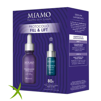 Miamo Cofanetto 2025 Fill & lift 1 Rughe di Tono Collagen 30 ml + 1 Multi Peptide 10 ml