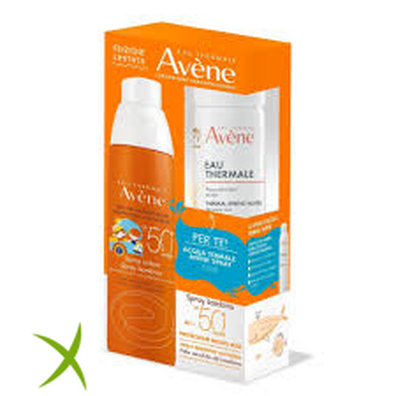 Avene Eau thermale Solare Spray Bambino Spf50+ 200 ml + Ristrutturante doposole 50 ml