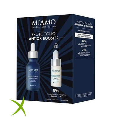 Miamo cofanetto 2025 Antiox Boostre Anti Ossidante Gf5 Glutathione 30 ml + Aging Defense 10 ml